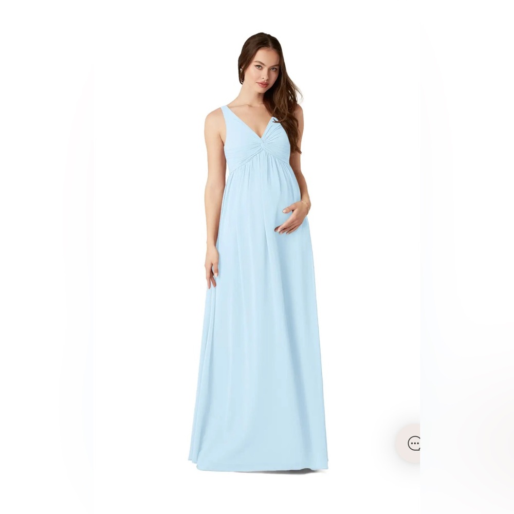 Azazie Yetta Maternity Dress Size 8, sky blue- Baby Shower, Bridesmaid NWT